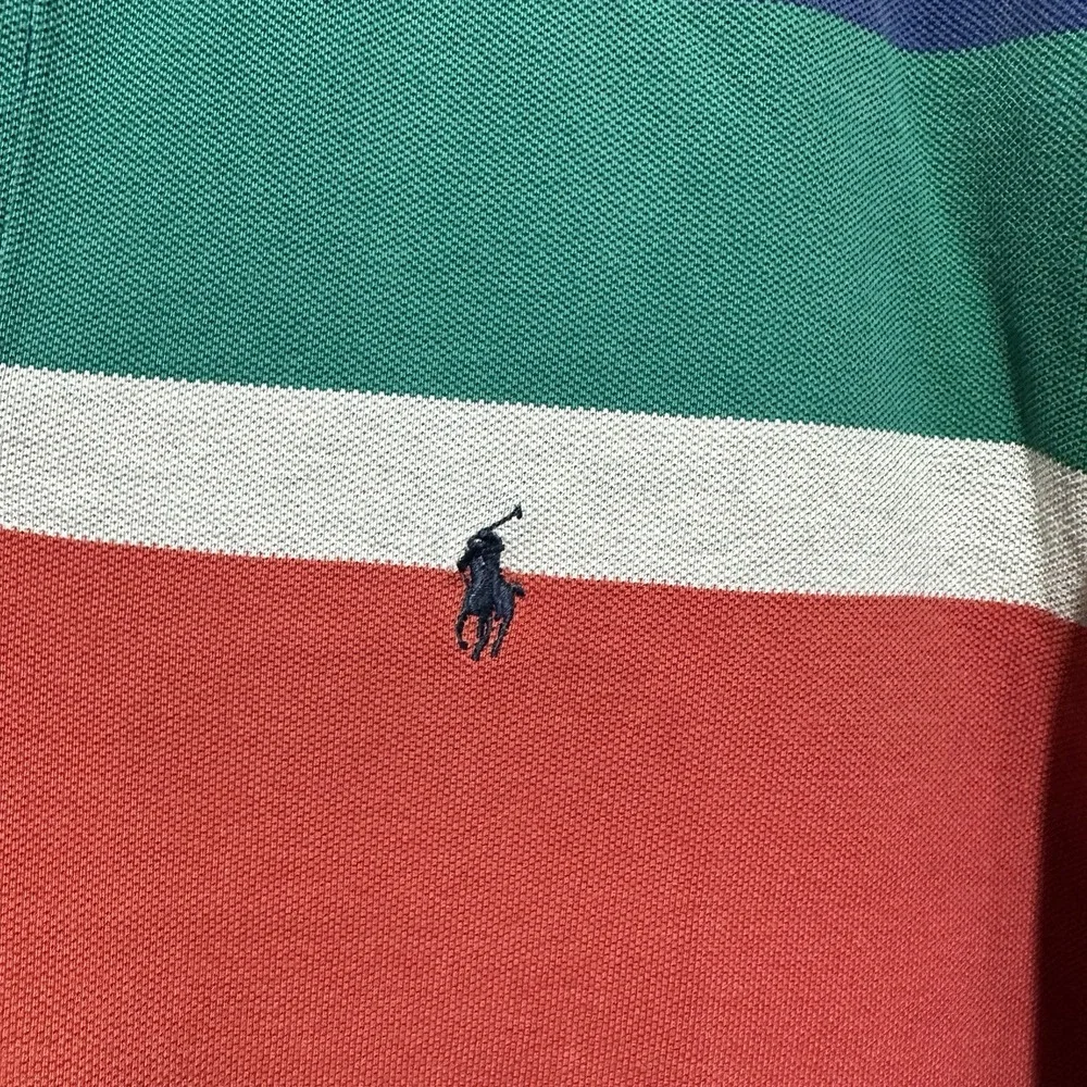 VTG 90's Polo by Ralph Lauren Multicolor Polo Shirt Mens Pullover Golf Pony Sz L